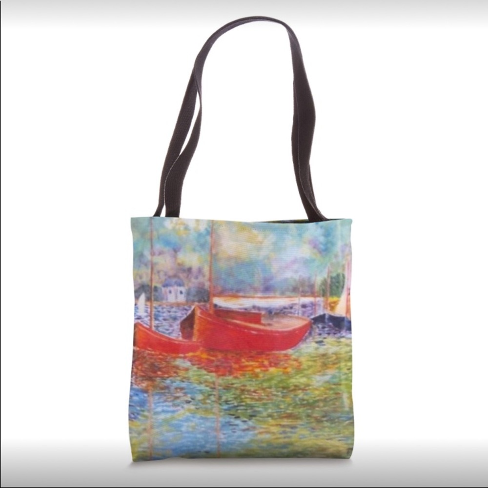 Boats/ Nautical tote bag with original print